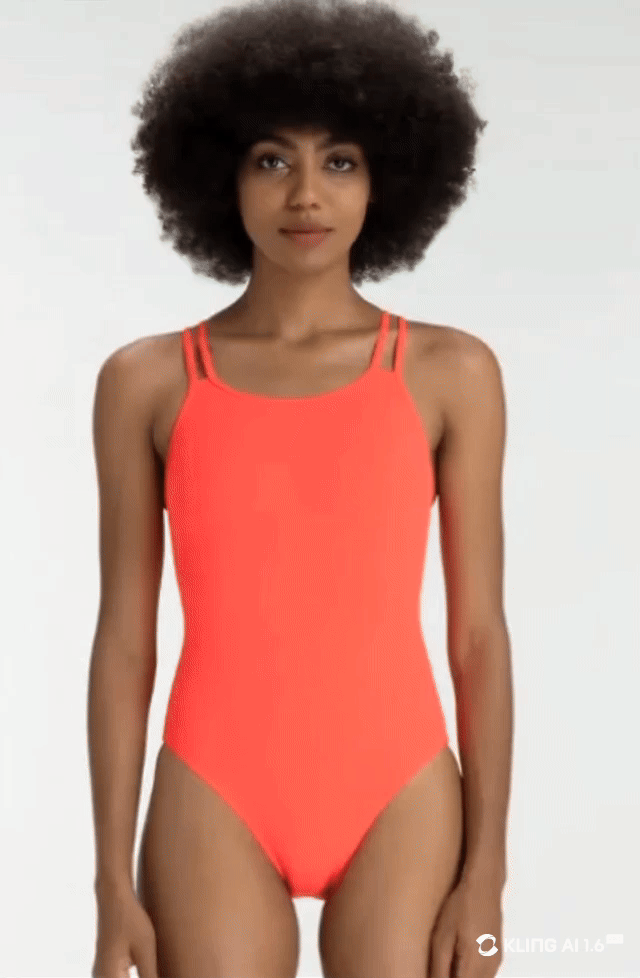 Bubble Pop One piece Double strap- Cherry Red