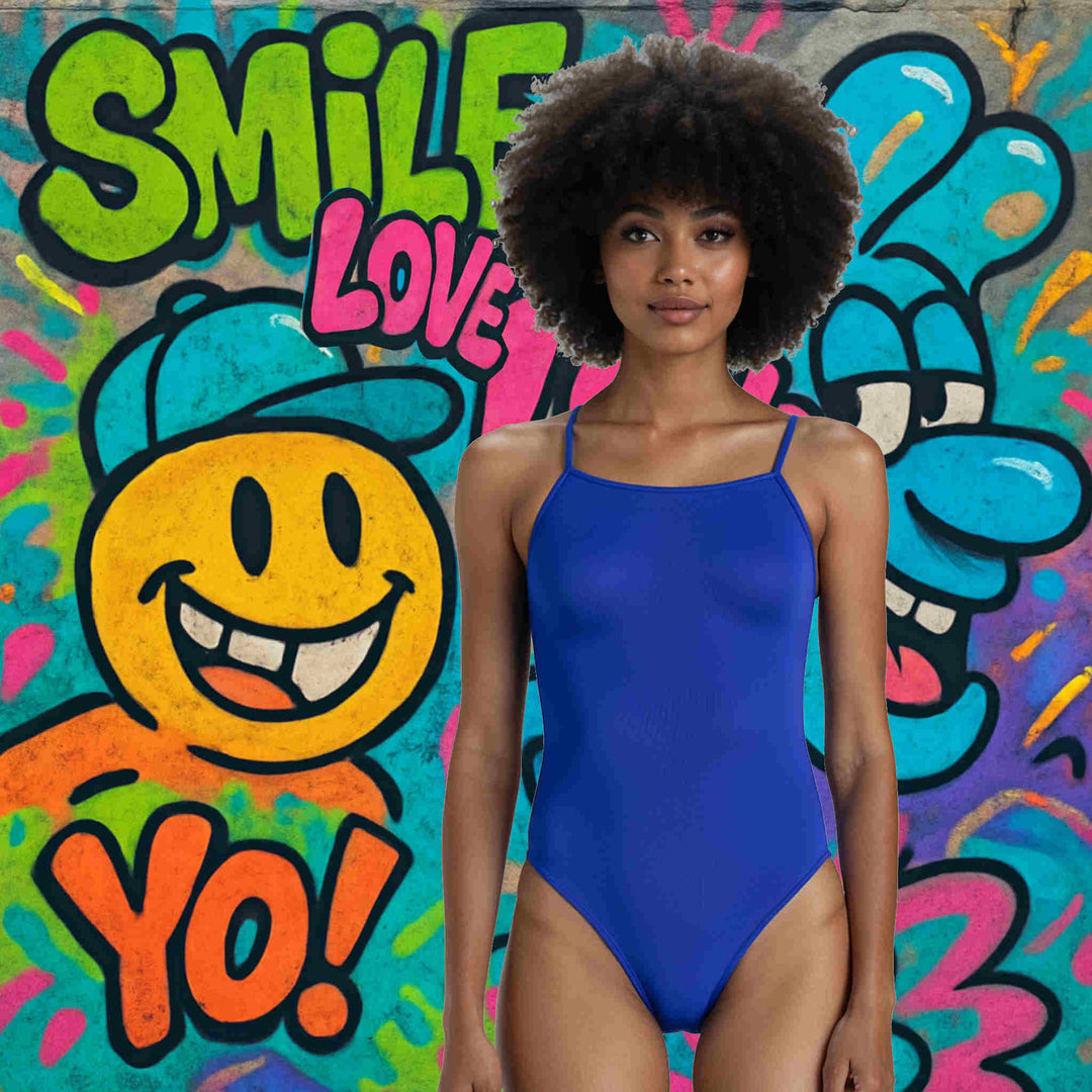 Thin Strap Women's Training Swimwear - Black