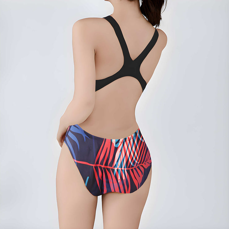 Womens One Piece Training Swimsuit - Tropical