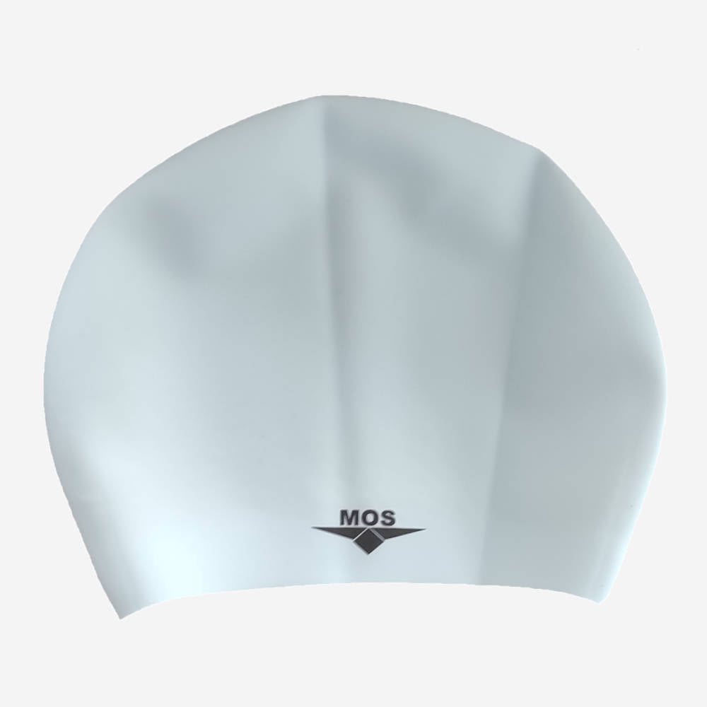 Long Hair Swimming Cap - White