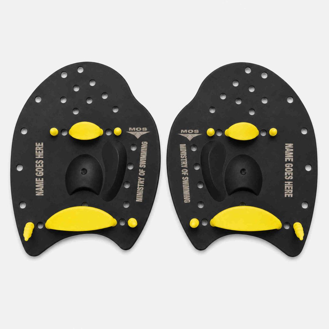 Ministry Of Swimming Power Hand Paddles - Black yellow Named Paddles =