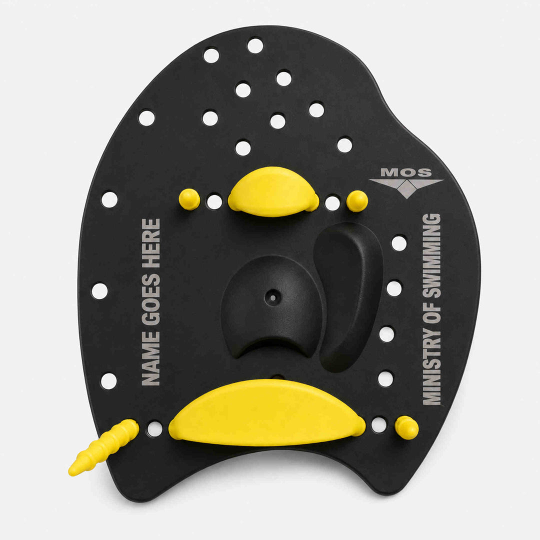 Ministry Of Swimming Power Hand Paddles - Black yellow Named Paddles =