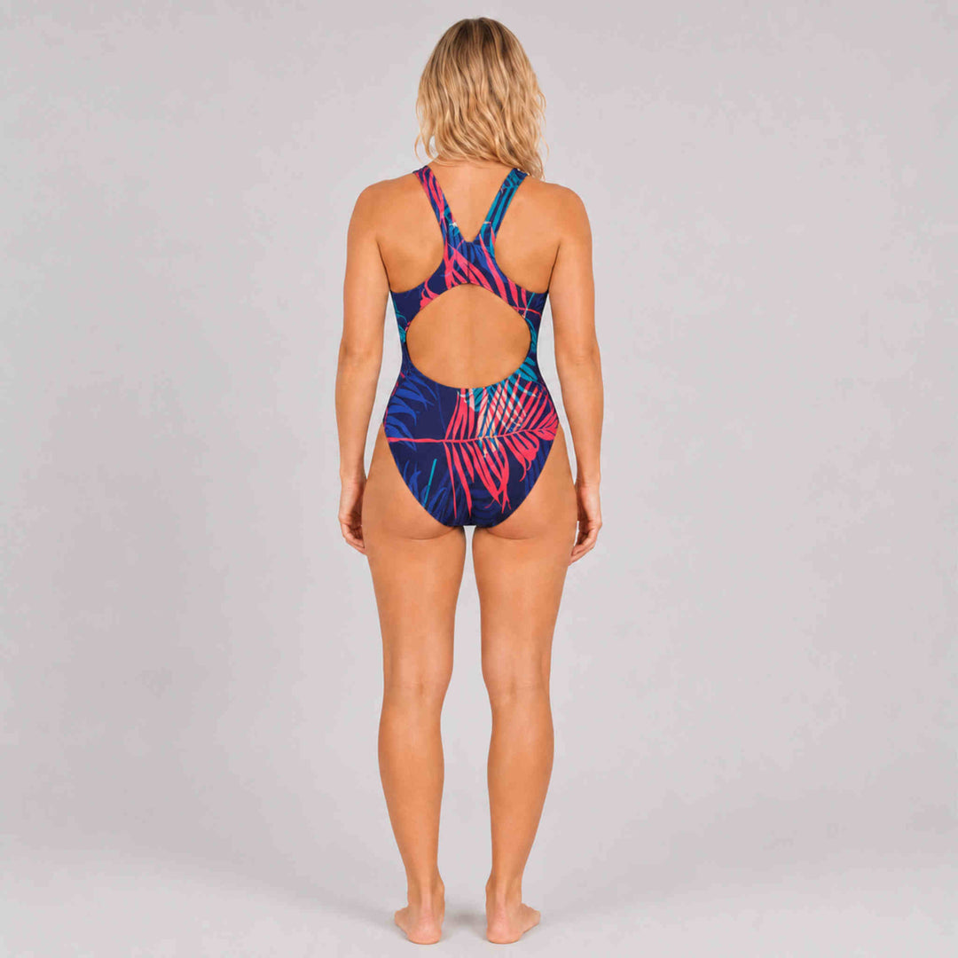 Womens One Piece Training Swimsuit - Midnight Tropics.