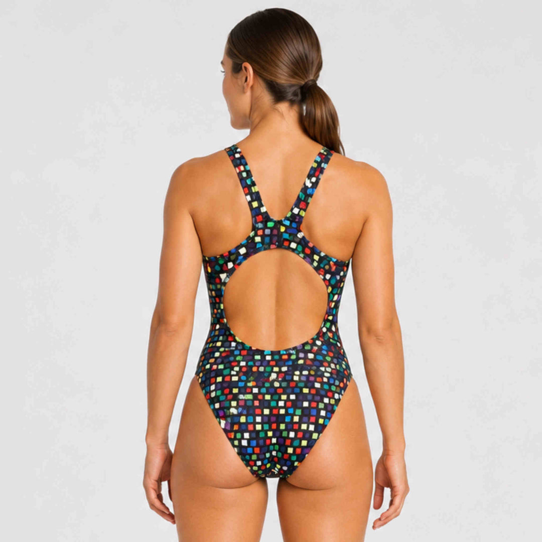 Womens One Piece Training Swimsuit - Mosaic Rush