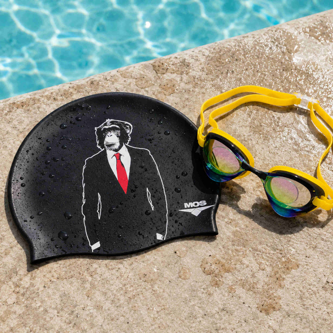 Hipster Ape-Swimming Cap