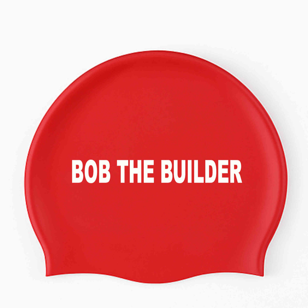 Custom Red Swim Cap with White detail: Send your design