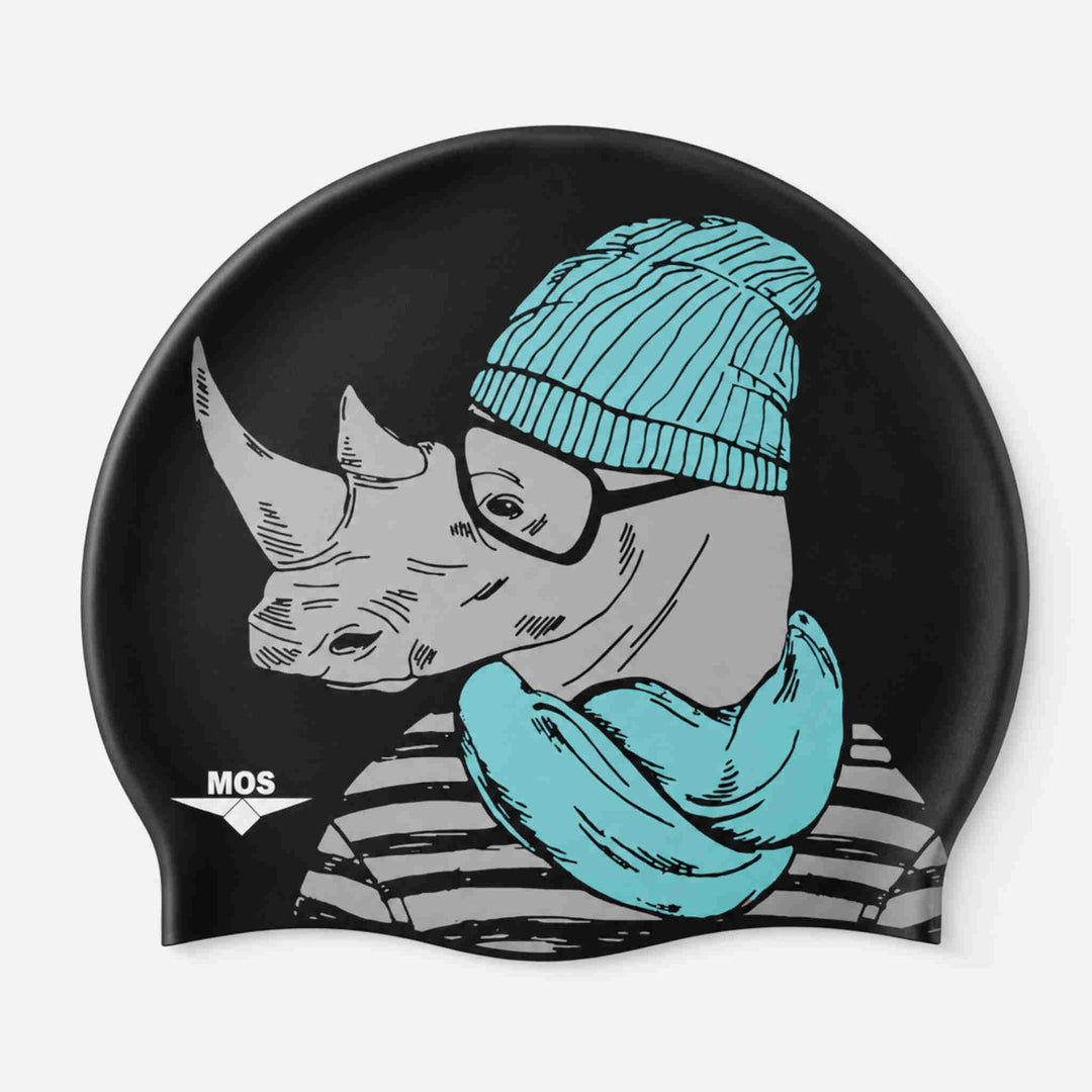 Rhino Man-Swimming Cap