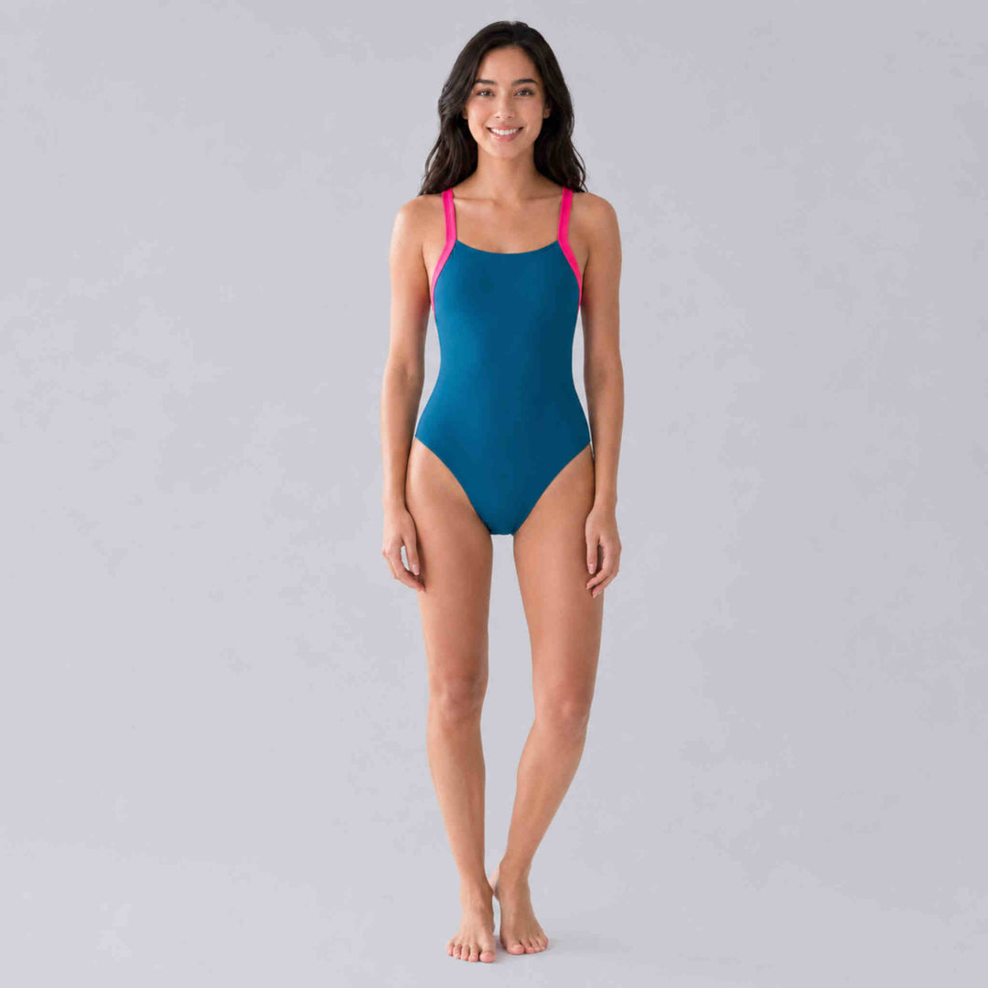 One piece Racer back Teal Tide