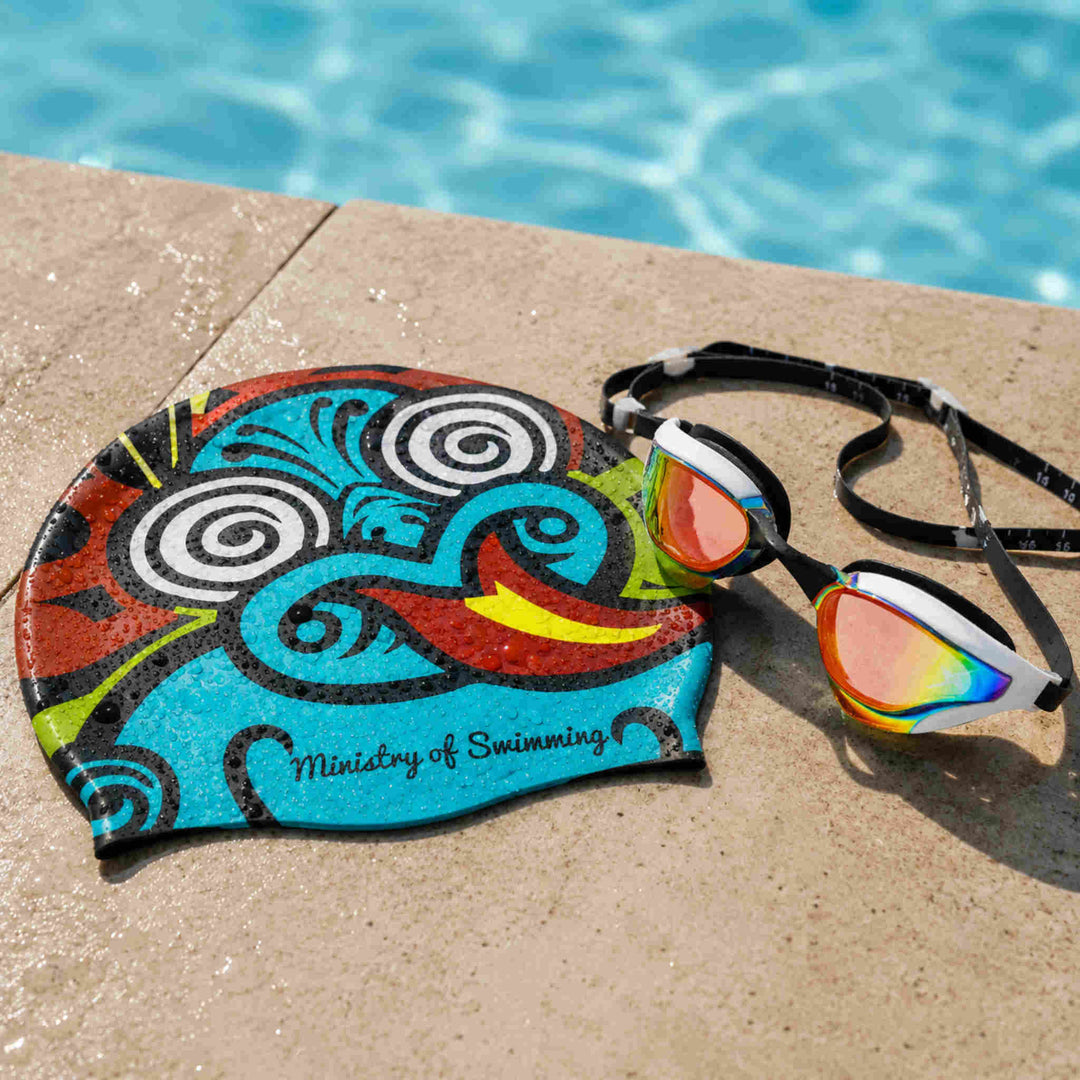 Tiki-Swimming Cap
