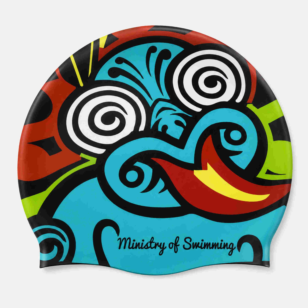 Tiki-Swimming Cap