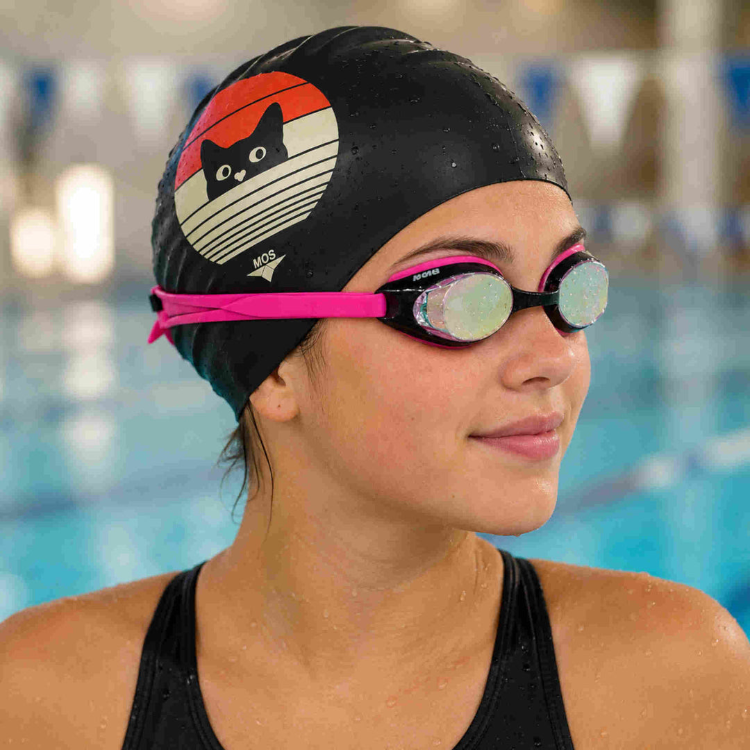 Vintage Cat -Swimming Cap
