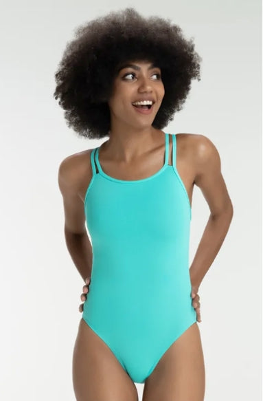 Bubble Pop One piece Double strap- Seabreeze Teal