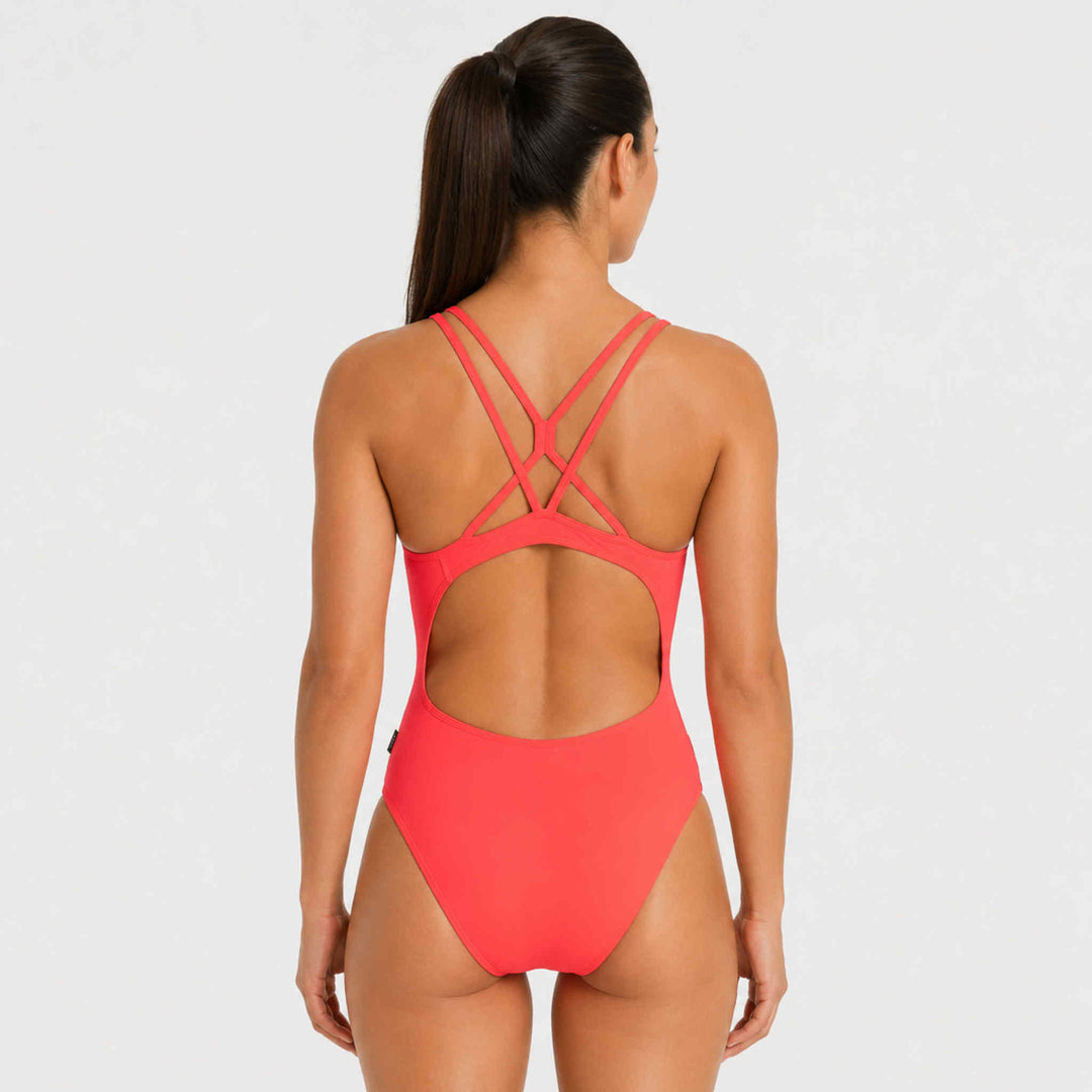 Bubble Pop One piece Double strap- Cherry Red