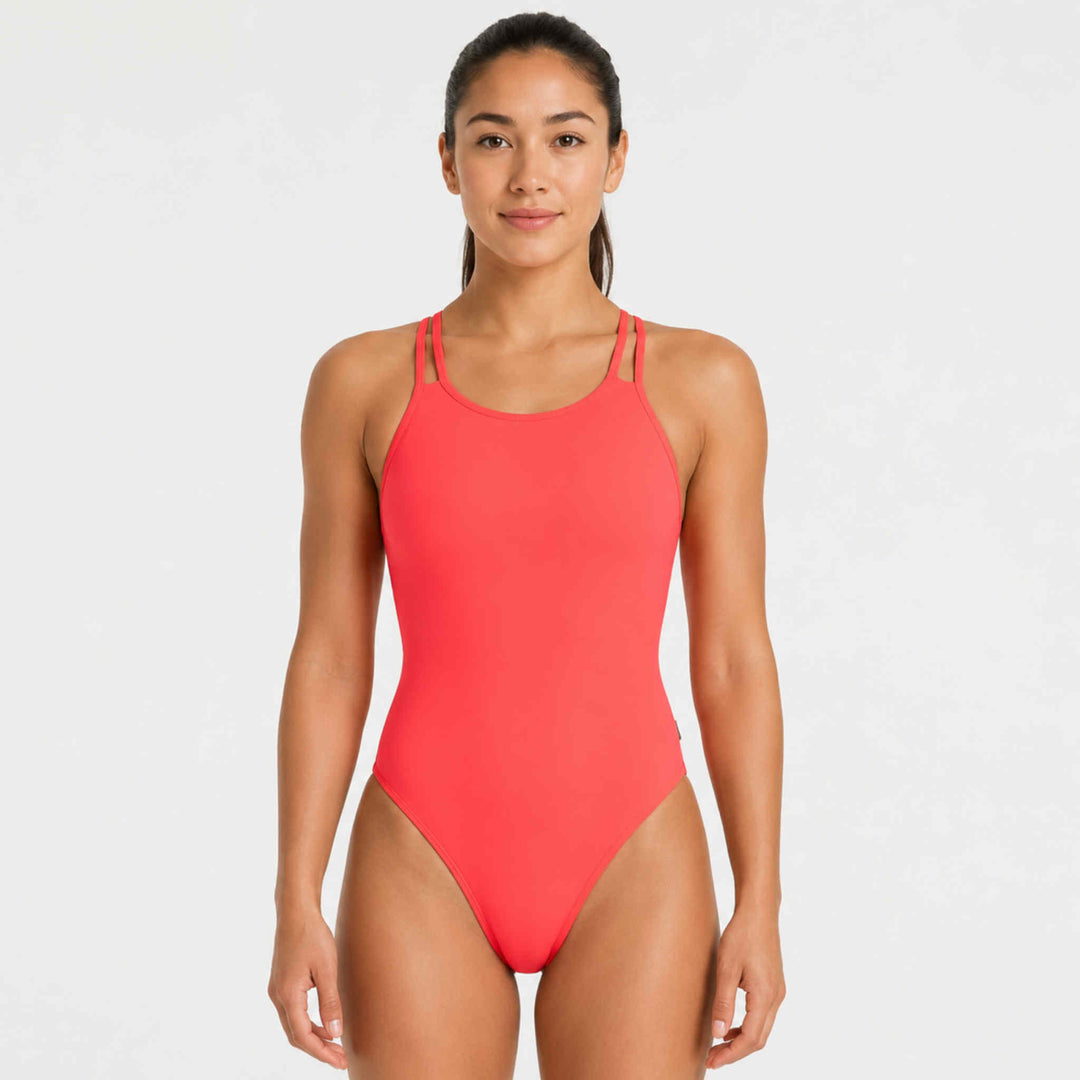 Bubble Pop One piece Double strap- Cherry Red