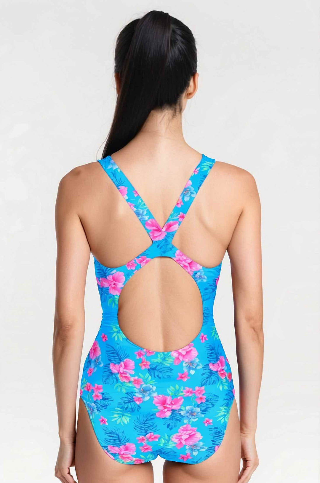 Womens One Piece Training Swimsuit - Floral