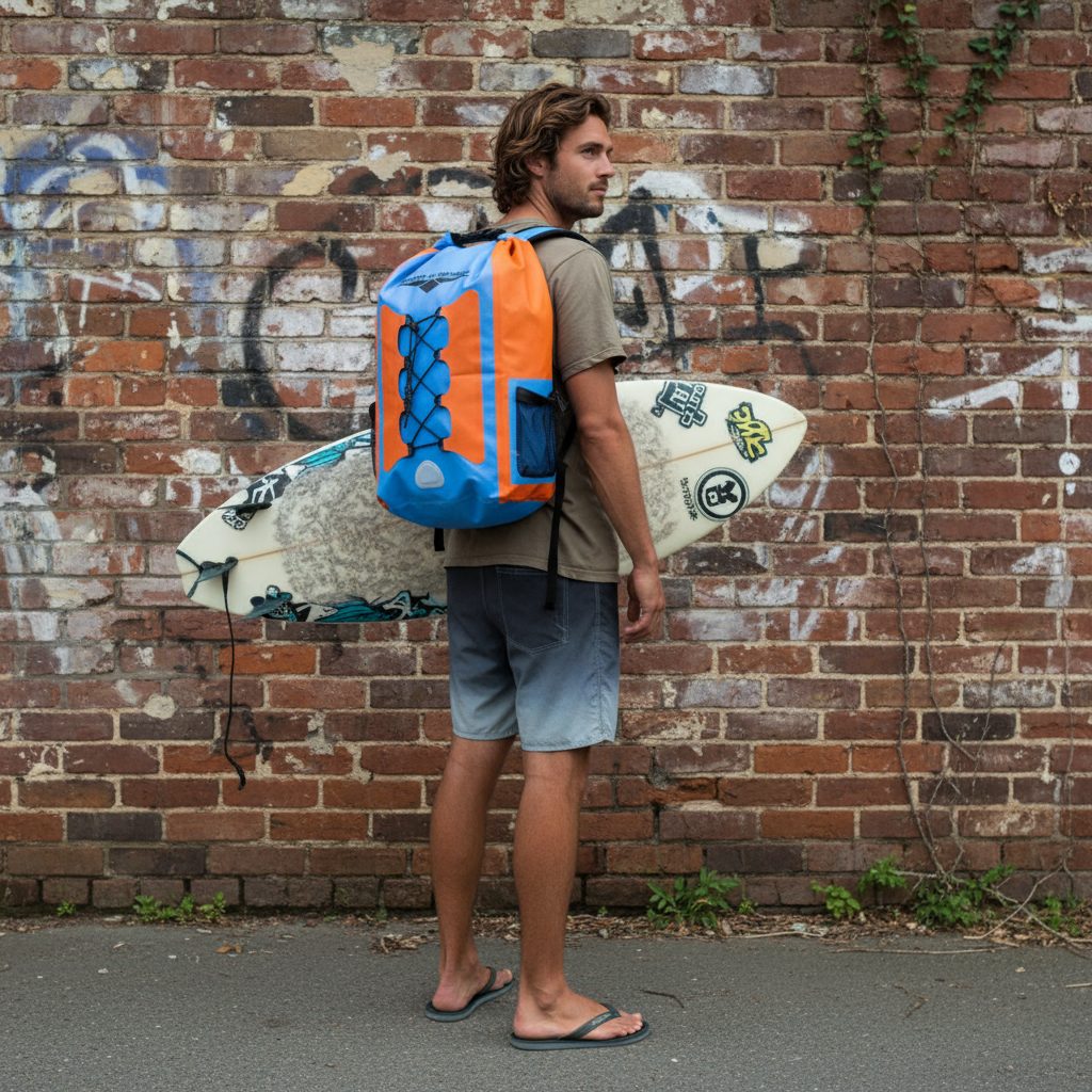 Waterproof Dry bag backpack (Orange Blue)