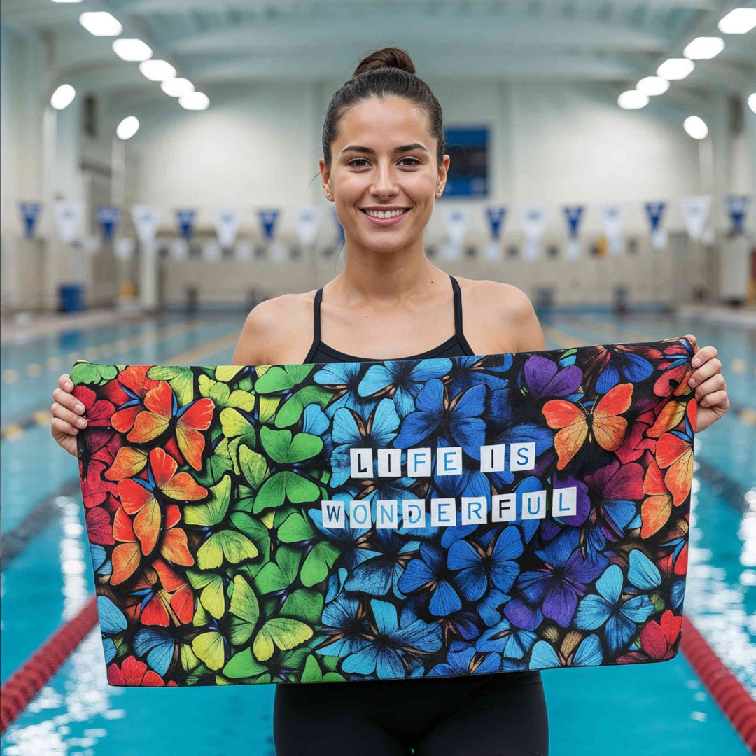 Life is Wonderful Microfiber Gym Towel