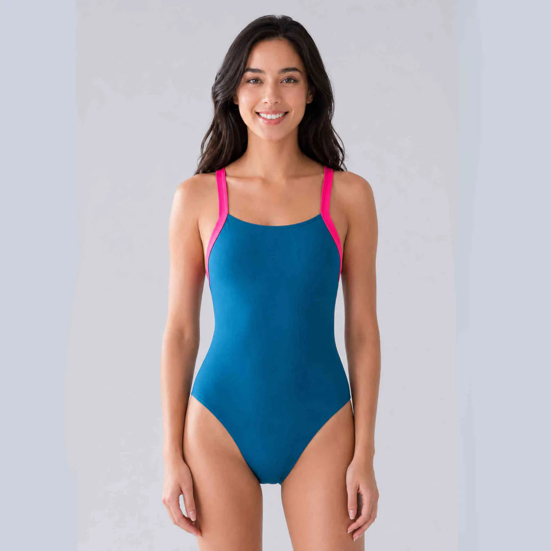 One piece Racer back Teal Tide