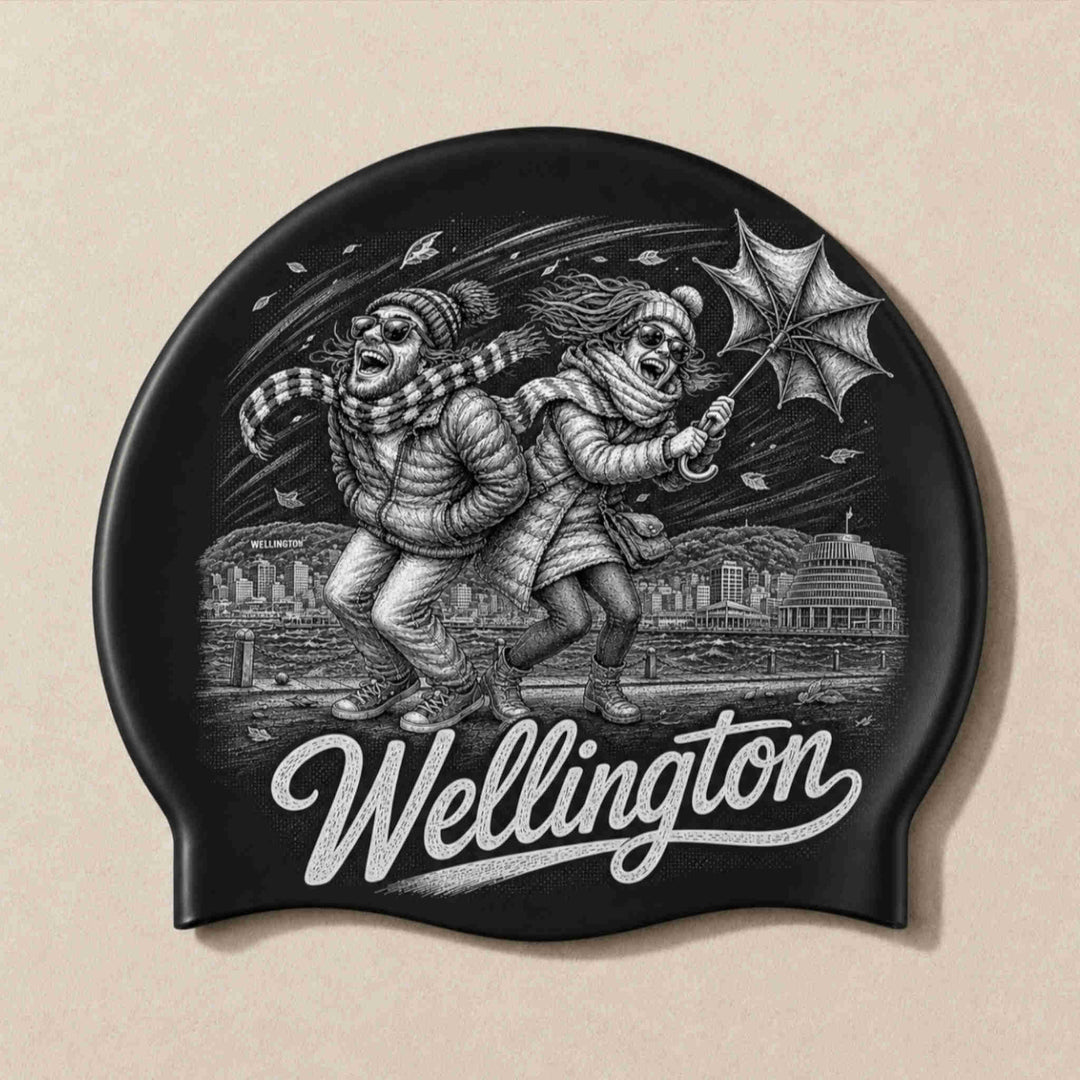 Personalised Swim Cap – Custom Design Windy Wellington