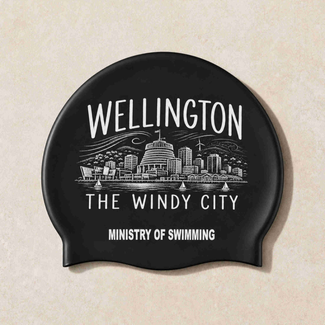 Personalised Swim Cap – Custom Design Windy Wellington