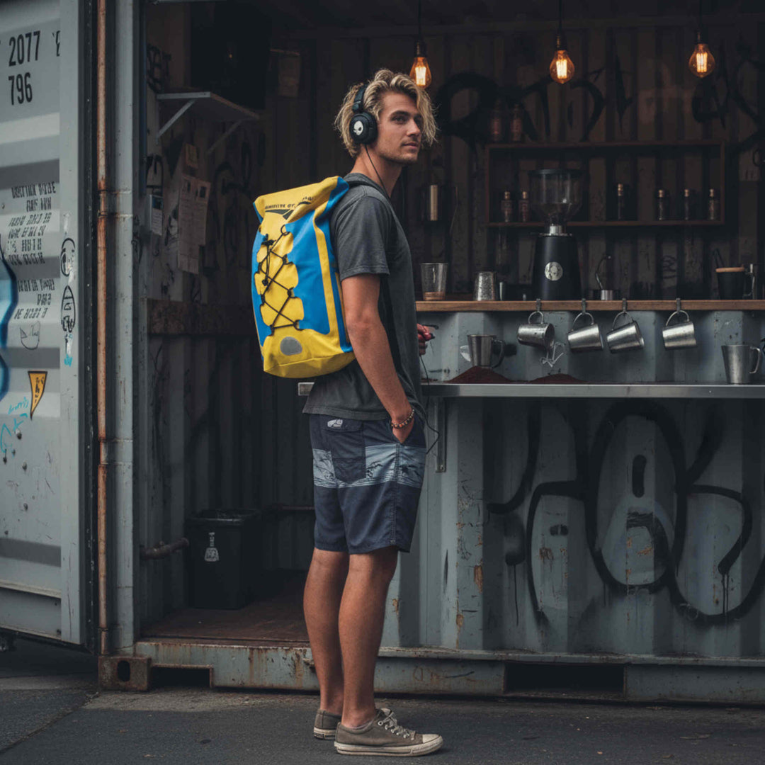 Waterproof Dry bag backpack (Yellow Blue)