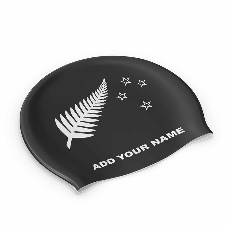 NZ Fern Add Your Name Cap  -Custom One Off Swimming Cap
