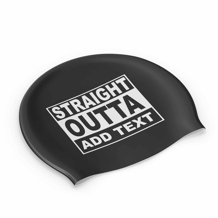 Add Your City ? Straight Outta Add Text  -Custom One Off Swimming Cap