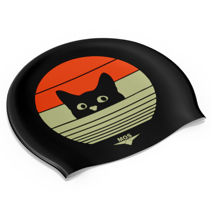 Vintage Cat -Swimming Cap