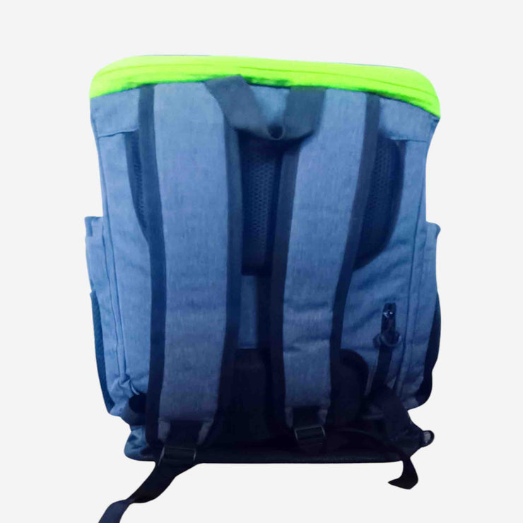 "Ministry of Swimming MX40L Team Master Backpack showcasing the comfortable shoulder straps with chest harness for weight distribution"