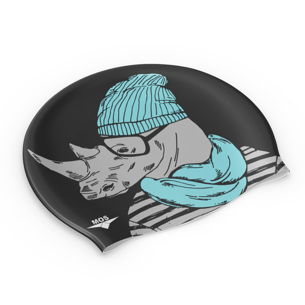 Rhino Man-Swimming Cap