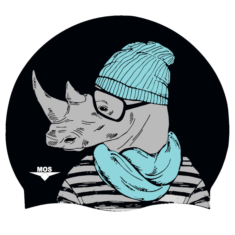 Rhino Man-Swimming Cap