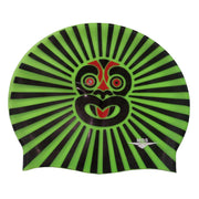 Green Tiki-Swimming Cap